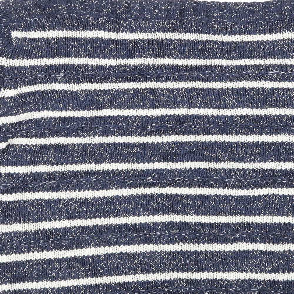 M&Co Womens Blue Striped Pullover Jumper Size 16