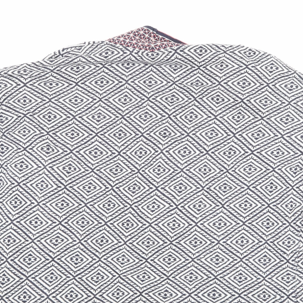 F&F Womens Blue Geometric Cardigan Jumper Size 12