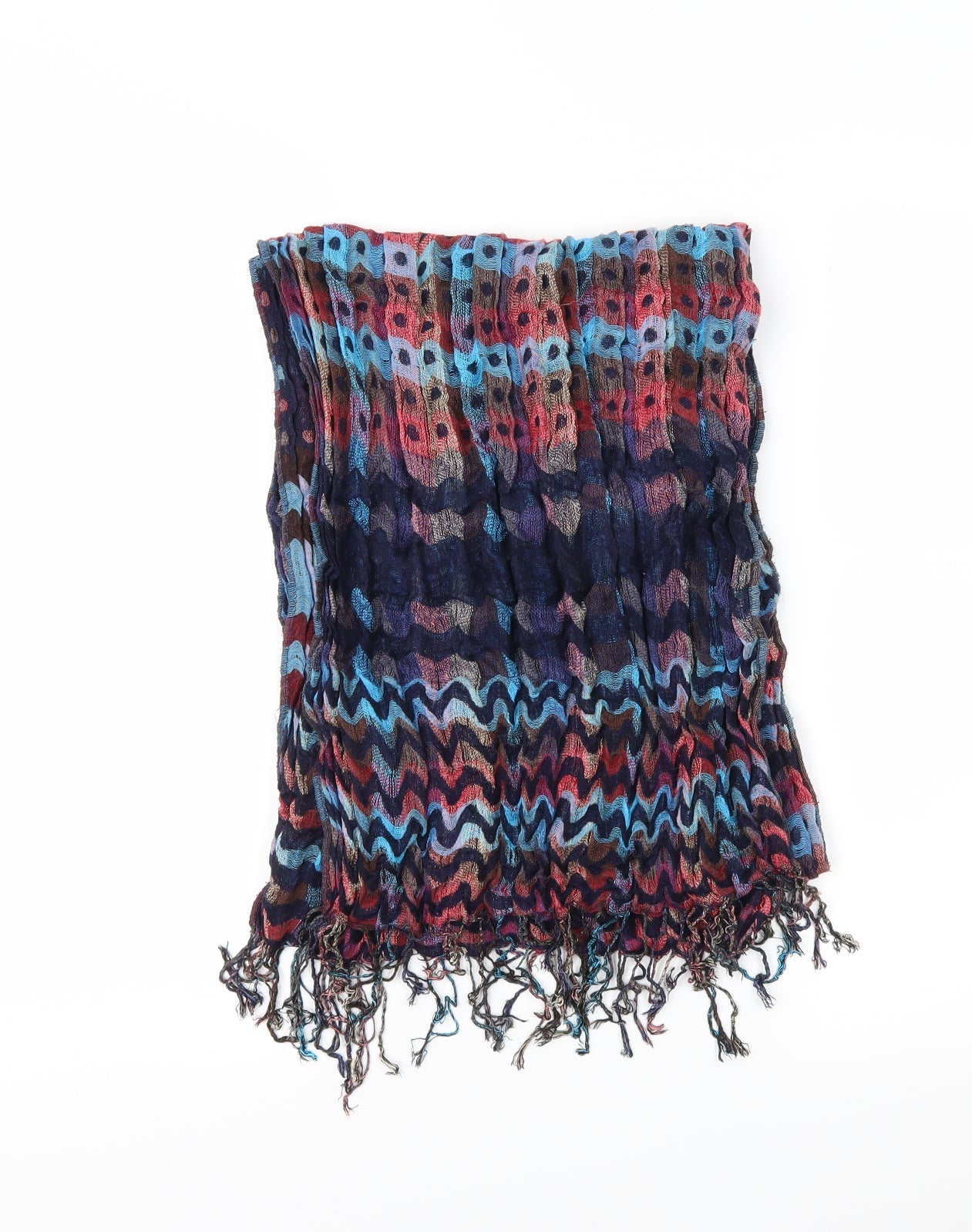 Preworn Womens Blue Striped Scarf