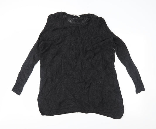 Wrap Womens Black Pullover Jumper Size 8 - cold shoudler