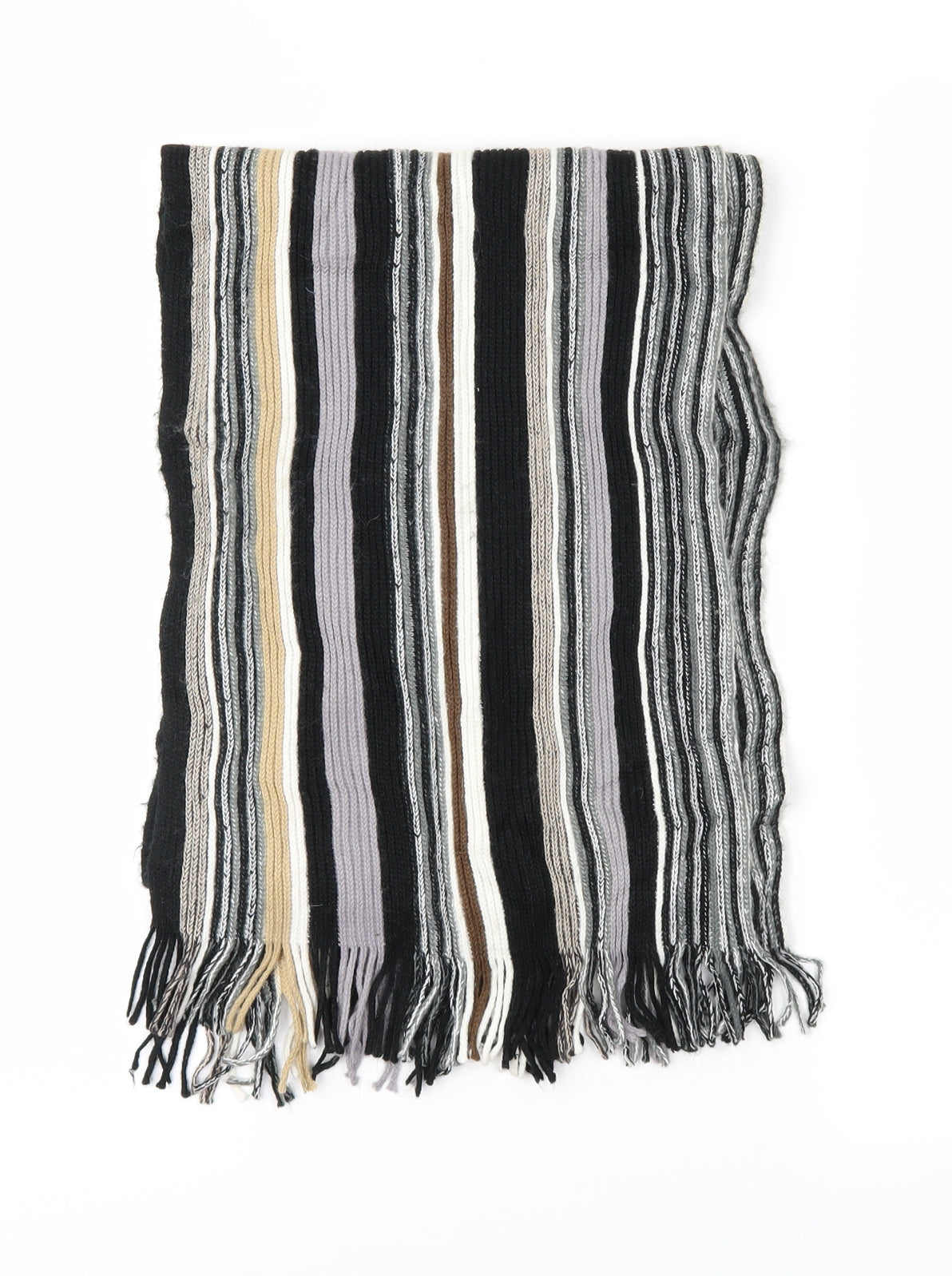 Preworn Mens Grey Striped Scarf One Size