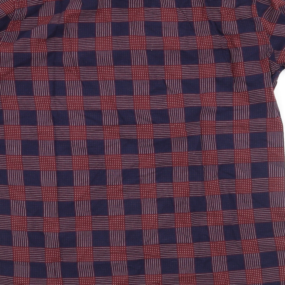 credible Mens Purple Plaid Button-Up Size L