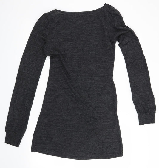 villa Womens Grey Shirt Dress Size L