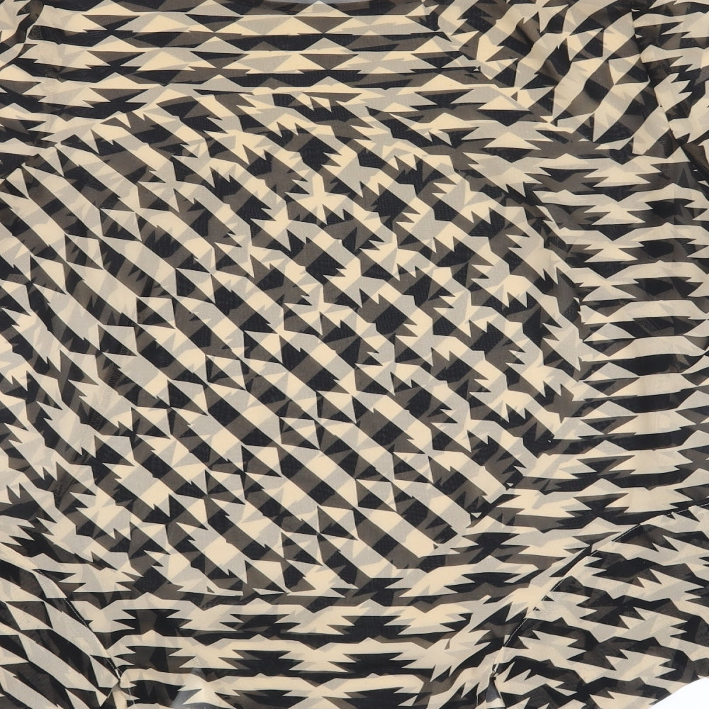 George Womens Beige Herringbone Basic Blouse Size 12