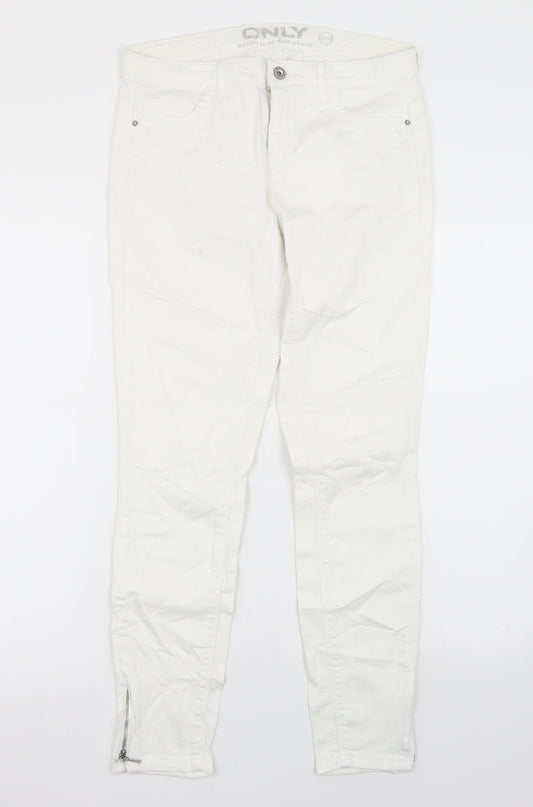 Womens UK Size 30 in Only Regular Fit Skinny White Jeans