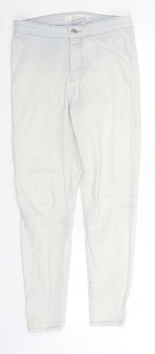Womens UK Size 10 Mango Regular Fit Straight Blue Jeans