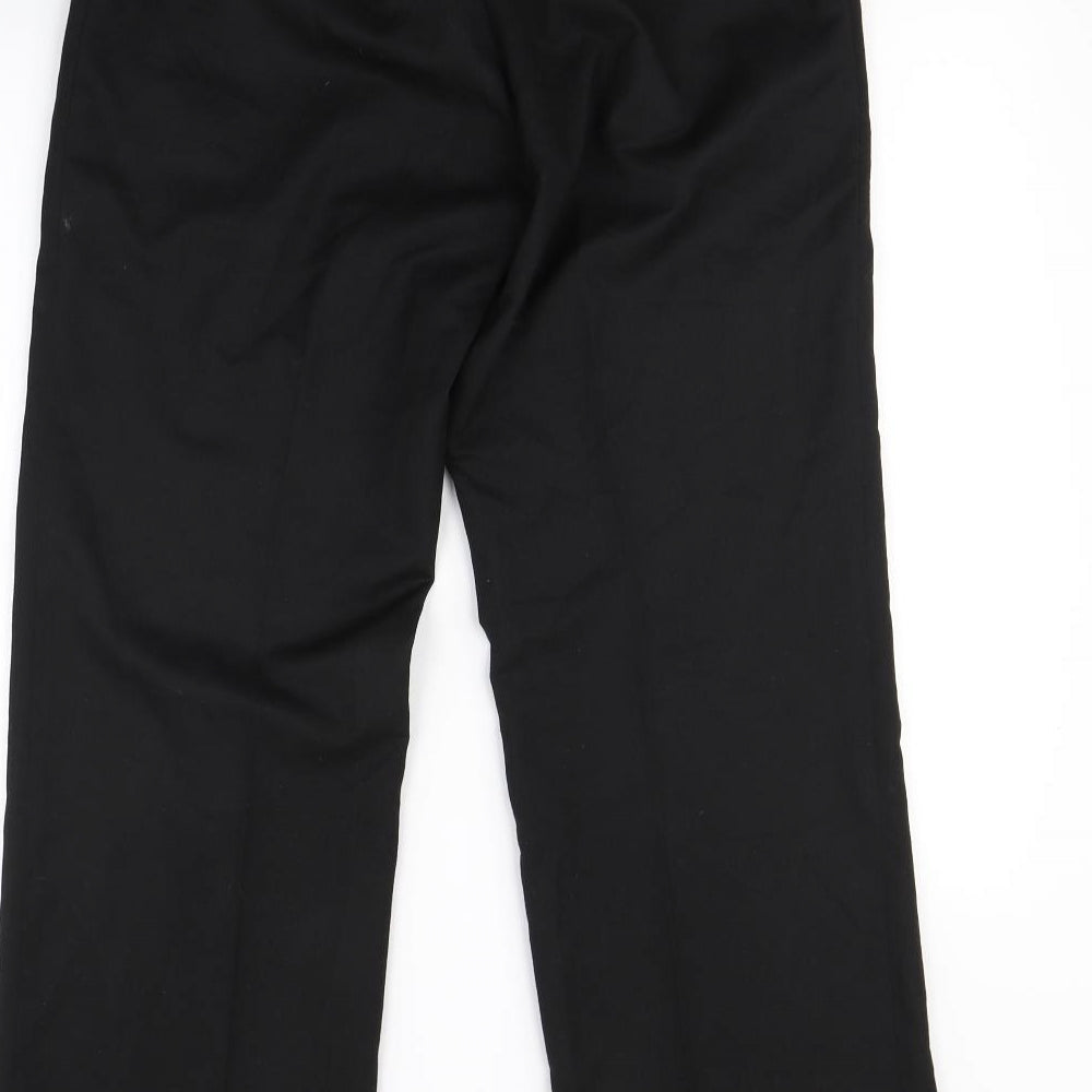 Womens UK Size 32 in Preworn Regular Fit Dress Pants Black Trousers