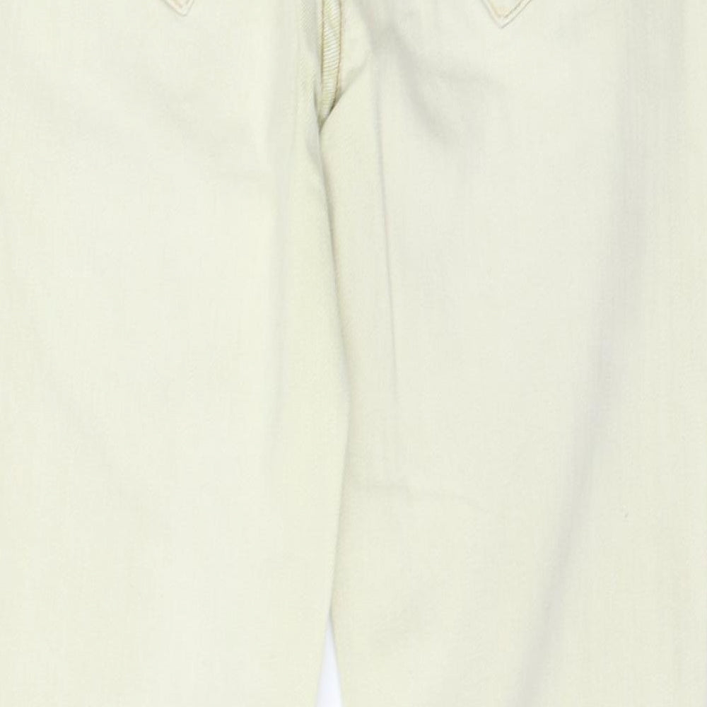 Next Womens Beige Denim Straight Jeans Size 12 L30 in - Detail on Pockets