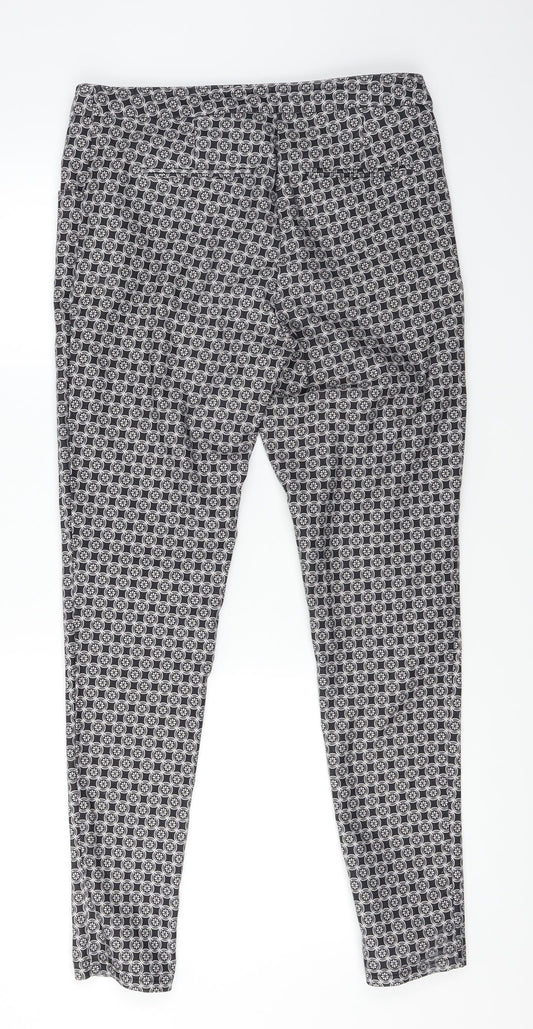 New Look Womens Black Paisley Trousers Size 10 L28.5 in