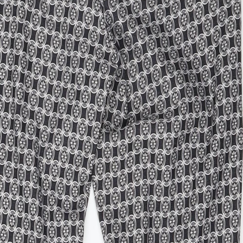 New Look Womens Black Paisley Trousers Size 10 L28.5 in
