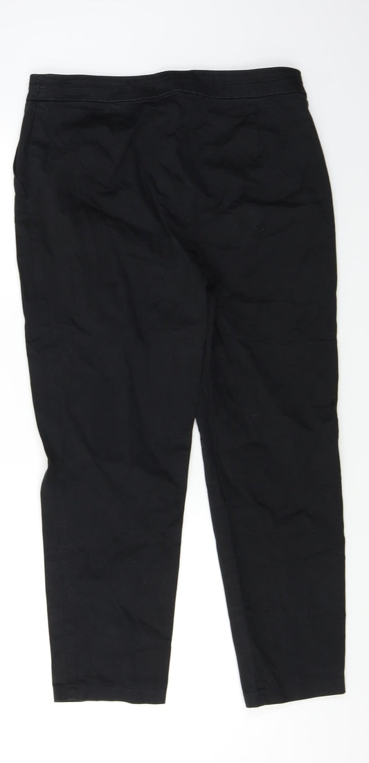M&S Womens Black Trousers Size 12 L25 in
