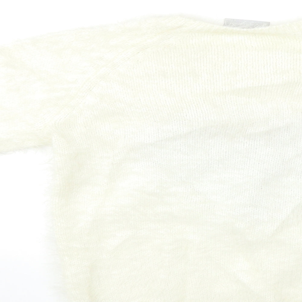 I ❤ Girlswear Girls White Pullover Jumper Size 9 Years - Heart Print