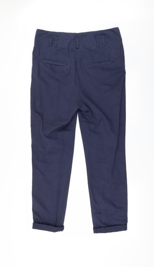 Womens UK Size 10 H&M Regular Fit Chino Blue Trousers