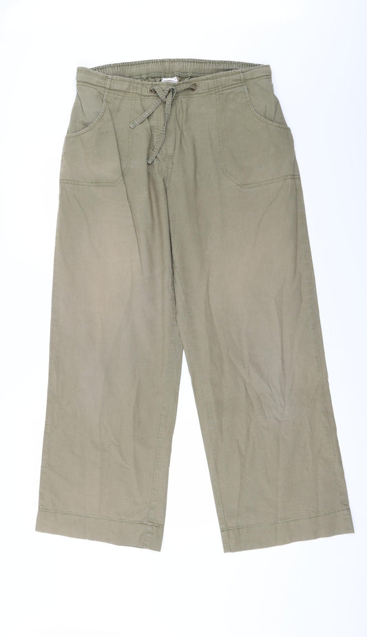 Womens UK Size 16 Damart Regular Fit Harem Green Trousers
