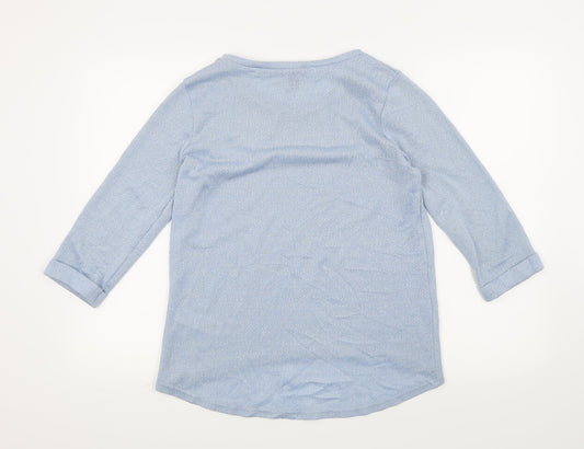 Womens UK Size 10 New Look Blue Basic T-Shirt