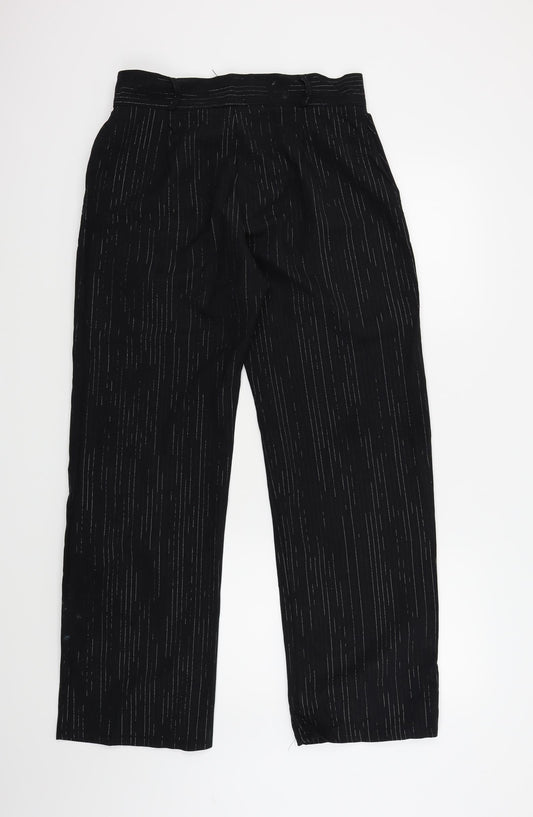 Womens UK Size 16 Preworn Regular Fit Black Trousers