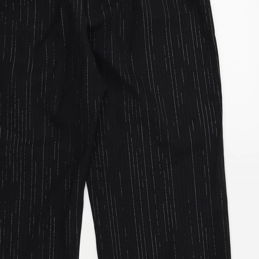 Womens UK Size 16 Preworn Regular Fit Black Trousers