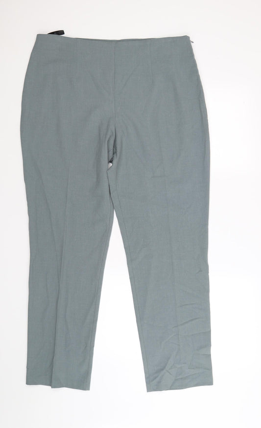 Womens UK Size 16 BHS Regular Fit Dress Pants Blue Trousers