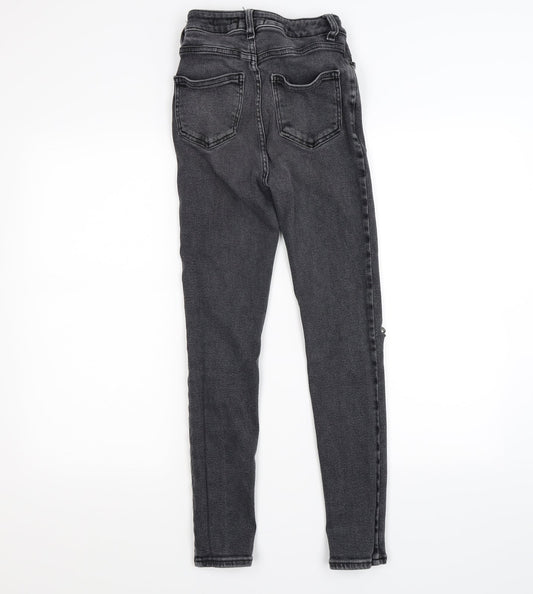 New Look Womens Grey Denim Skinny Jeans Size 8 L26 in