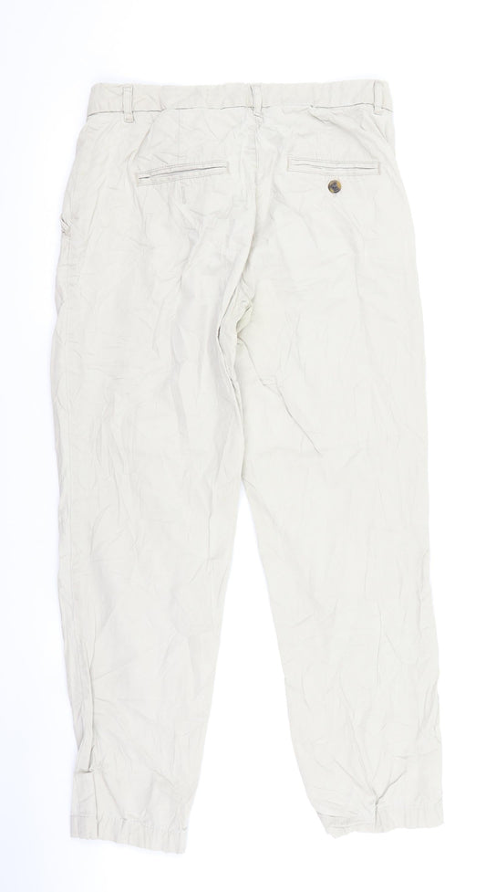 Womens UK Size 8 H&M Regular Fit Chino Beige Trousers