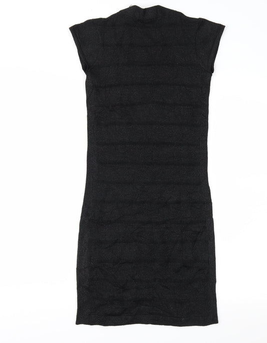 Back view of Atmosphere women’s black knit jumper dress, size UK 8