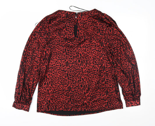 Womens UK Size 8 Peacocks Red Basic Blouse
