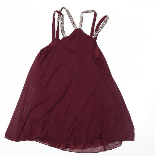 Miss Selfridge Womens Purple Chiffon Basic Blouse Size 6