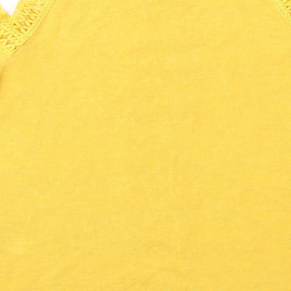 Womens UK Size 6 New Look Yellow Basic Blouse
