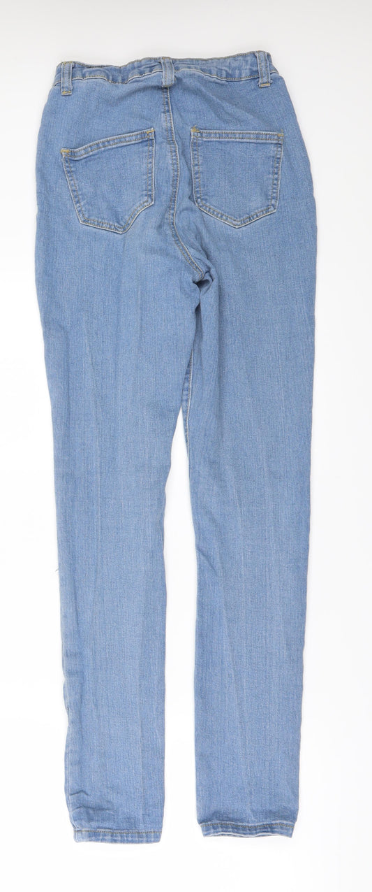 PRETTYLITTLETHING Womens Blue Denim Skinny Jeans Size 4 L29 in