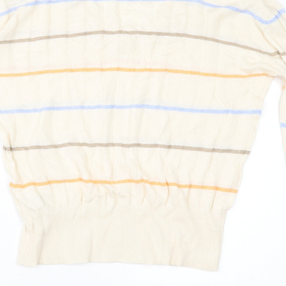 Marks and Spencer Womens Ivory Striped Pullover Jumper Size S