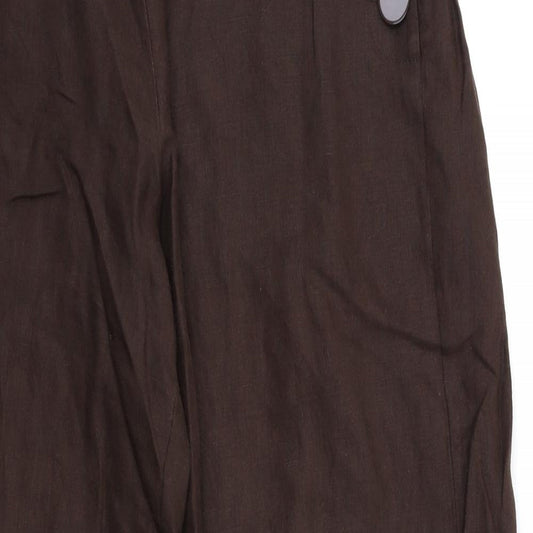 M&S Womens Brown Trousers Size 16 L29 in