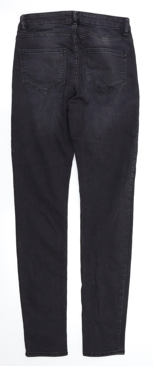 Womens UK Size 4 H&M Regular Fit Skinny Black Jeans