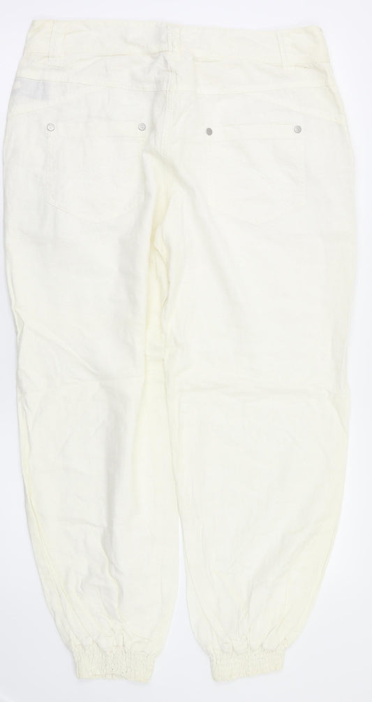 NEXT Womens White Sweatpants Trousers Size 14 L29 in