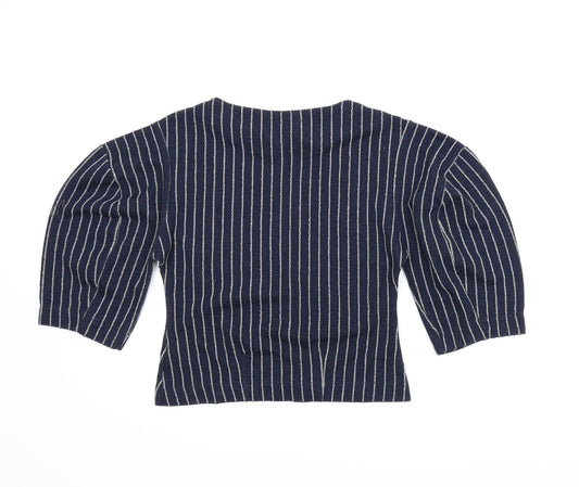NEXT Womens Blue Striped Basic Blouse Size 6