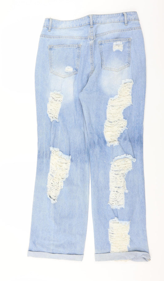 SheIn Womens Blue  Denim Straight Jeans Size L L29 in