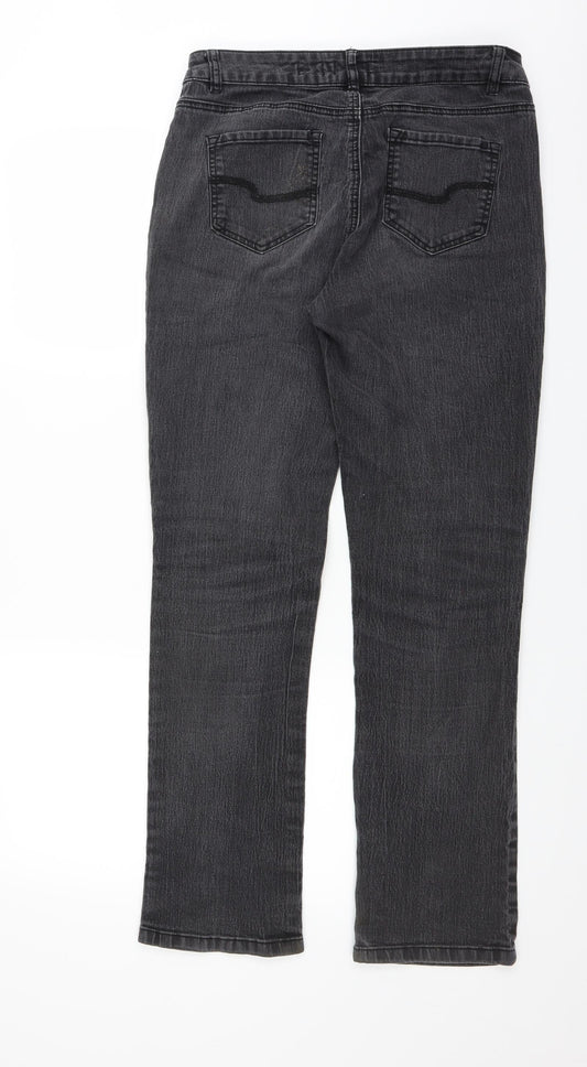 Sainsburys Womens Grey  Denim Straight Jeans Size 12 L30 in