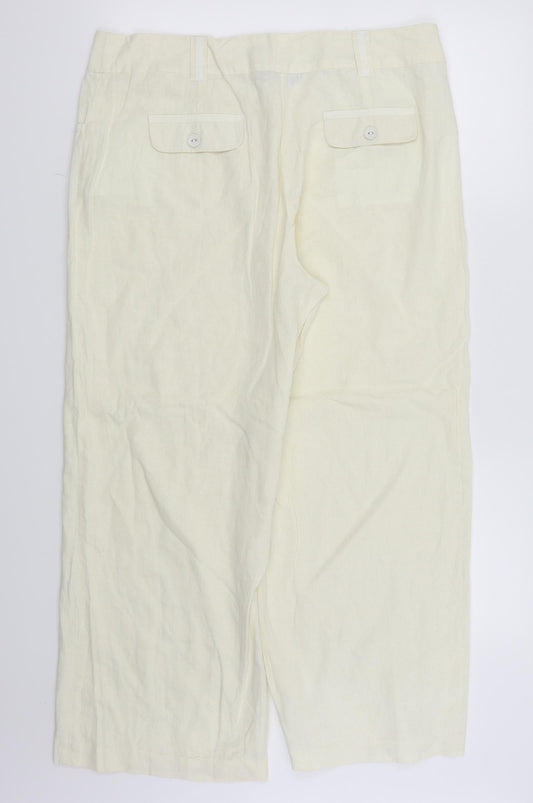 Mia Moda Womens White Trousers Size 18 L26 in