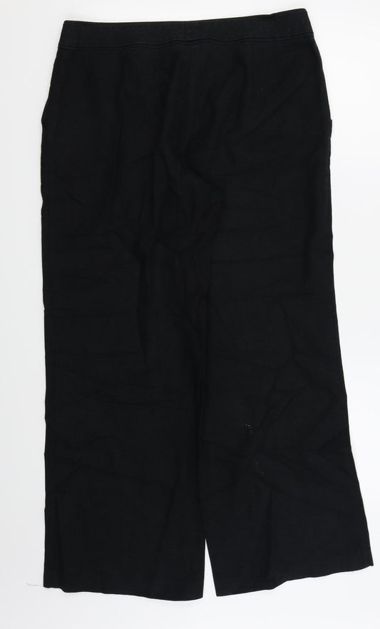 M&S Womens Black Trousers Size 14 L27 in