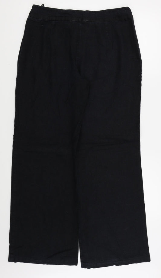 M&S Womens Black Trousers Size 14 L29 in