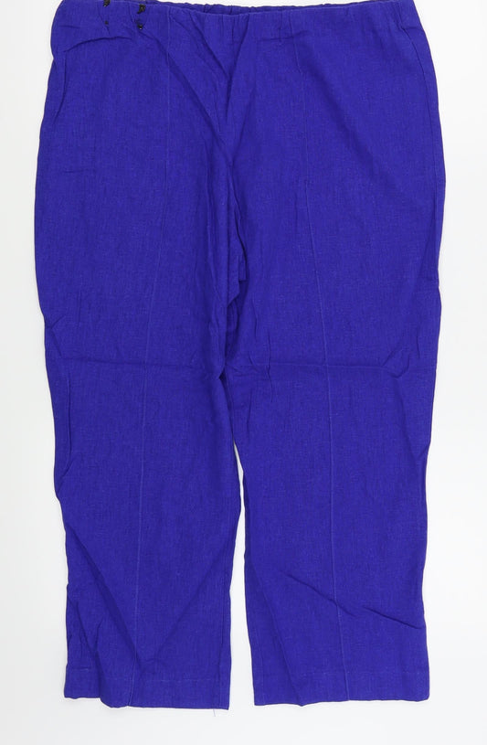 Womens UK Size 14 Classic Regular Fit Blue Trousers