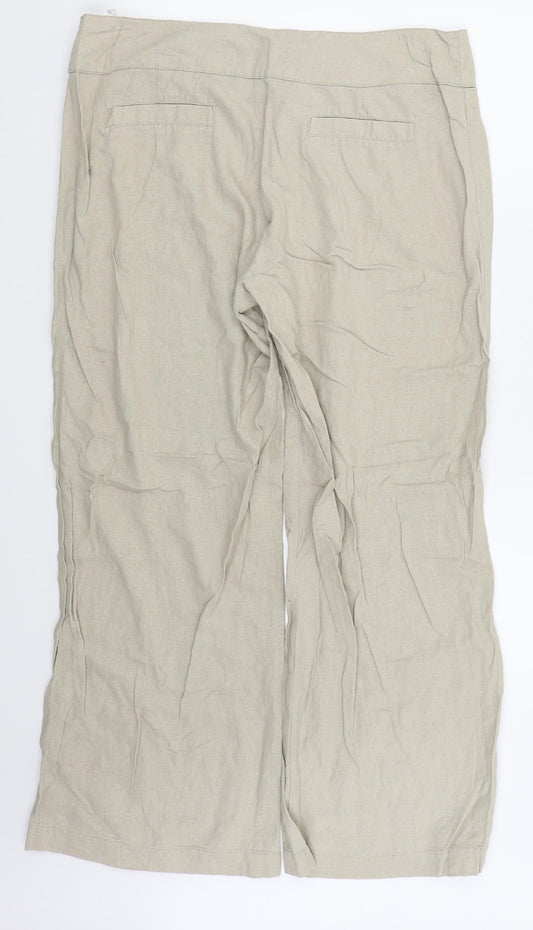 Evie Collection Womens Beige Trousers Size 16 L28 in