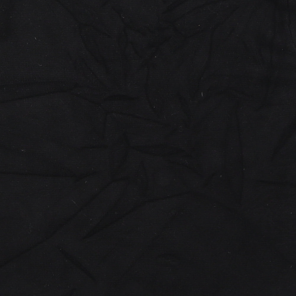 Womens UK Size S Zara Black Basic T-Shirt