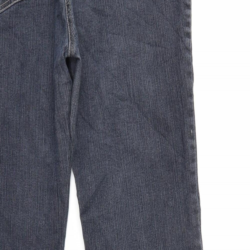 HANNA Womens Blue Denim Straight Jeans Size 14 L31 in