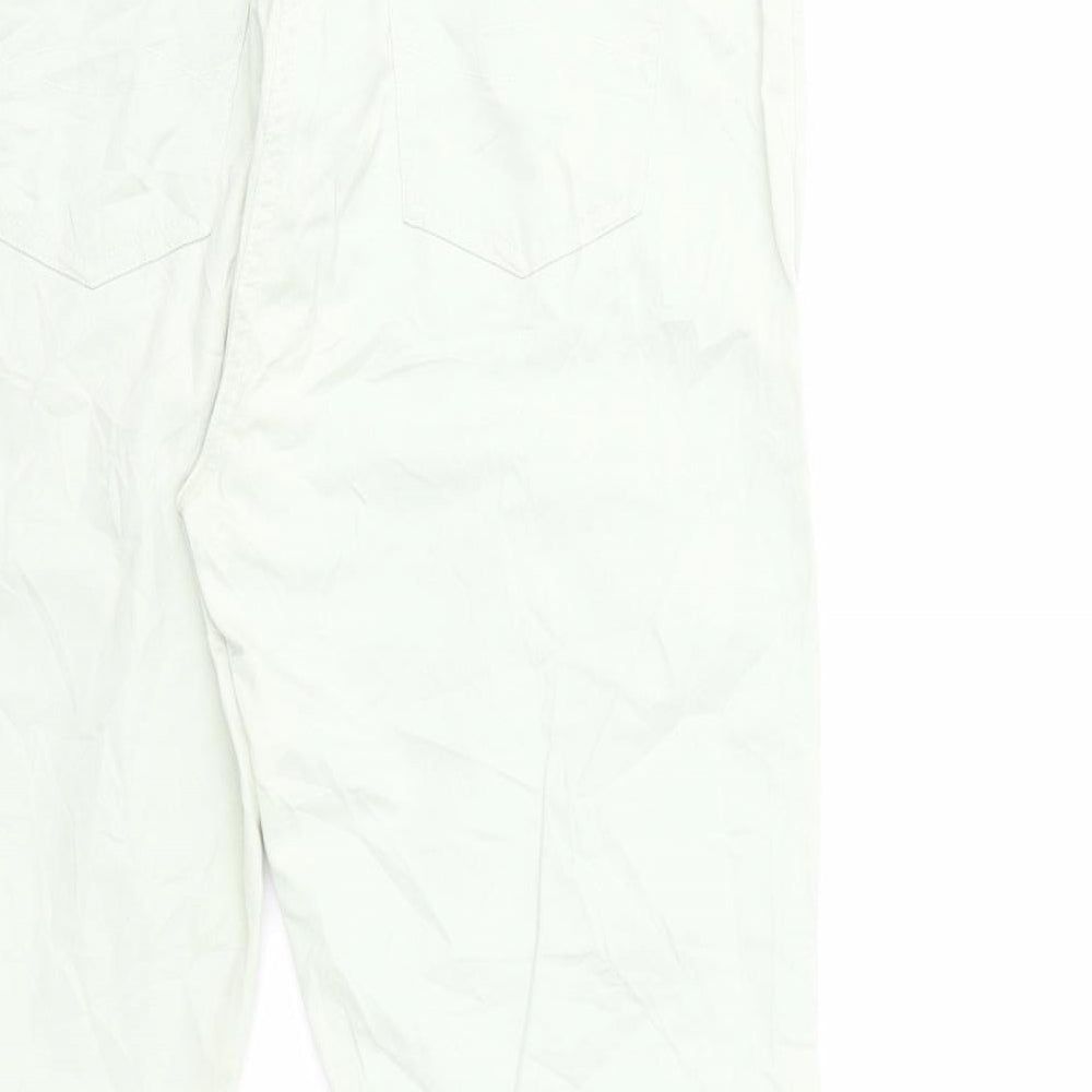 Womens UK Size 16 Camaïeu Regular Fit Cropped Green Trousers