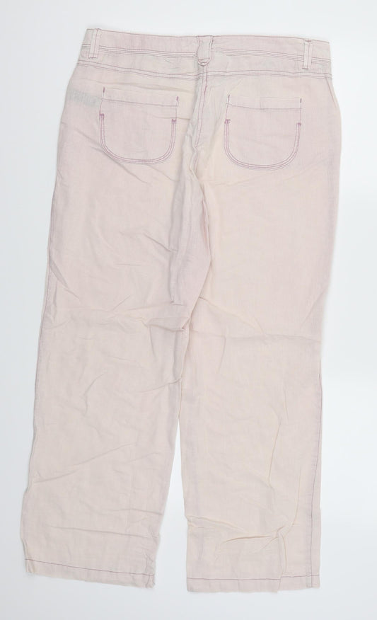 M&Co Womens Pink Trousers Size 12 L27 in