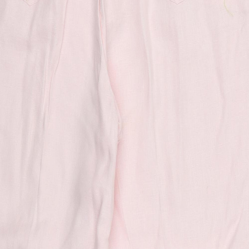 Womens UK Size 16 Gold Regular Fit Pink Trousers