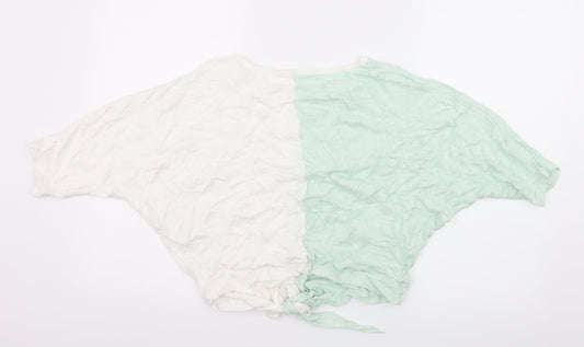 Phase Eight Womens Green Colourblock Jersey Basic T-Shirt Size S