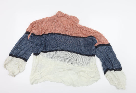 Villa Womens Multicoloured Striped Knit Pullover Jumper Size L