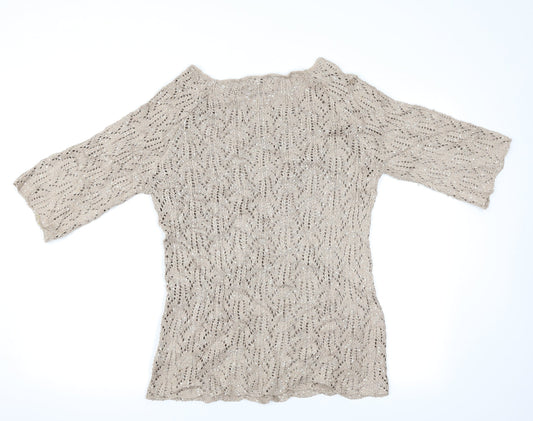 Nightingales Womens Gold Pullover Jumper Size 14