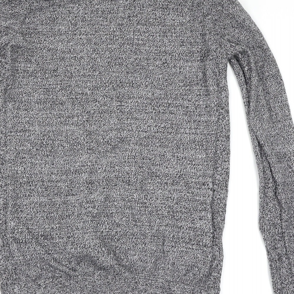 Topman Mens Grey Herringbone Pullover Jumper Size XS